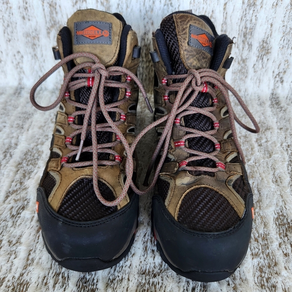 Merrell "Moab 2 Vent Mid Waterproof" Steel Toe Hiking Boot | Women's Size 9.5 - Picture 4 of 15